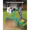 image:imageVEVOR Compost Spreader 24 in Wide Peat Moss Spreader with PushTow Handle 4 Heights Adjustable PowderCoated Steel Garden Peat Moss Roller Heavy Duty Grass Seed Spreaders for Planting Seeding