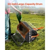 image:imageVEVOR Compost Spreader 24 in Wide Peat Moss Spreader with T Shaped Handle 3 Heights Adjustable PowderCoated Steel Garden Peat Moss Roller Heavy Duty Grass Seed Spreaders for Planting Seeding