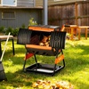 image:imageVEVOR Compost Tumbler 53 Gallon Dual Chamber Outdoor Tumbling Composter with 2 Sliding Doors and Aeration System Large EasyTurn Rotating Composting Bin for Outside Garden Kitchen and Yard Waste