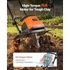 image:imageVEVOR Corded Electric Tiller 18 Inch Tilling Width Garden Rototiller 15Amp Motor HeavyDuty Tilling Machine Cultivator with Steel Tines and Foldable Handle for Lawn Yard and Gardening Care