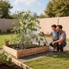 image:imageVEVOR Cucumber Trellis 35 x 55 Foldable AFrame Garden Trellises for Raised Bed 4 Panels Metal Rustproof Outdoor Climbing Plant Support with Gloves for Vine Peas Beans Tomato Flowers46 x 34
