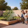 image:imageVEVOR Cucumber Trellis 35 x 55 Foldable AFrame Garden Trellises for Raised Bed 4 Panels Metal Rustproof Outdoor Climbing Plant Support with Gloves for Vine Peas Beans Tomato Flowers35 x 55