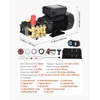 image:imageVEVOR Electric Pressure Washer Pump Kit 1220 PSI 22 GPM Triplex Power Washer Pump with 2 HP Motor 120 V Includes Wall Mount Bracket Spray Gun Wand Hose 5 Nozzles for Washing Cars Gardens