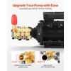 image:imageVEVOR Electric Pressure Washer Pump Kit 1950 PSI 32 GPM Triplex Power Washer Pump with 5 HP Motor 240 V Adjustable Water Pressure for Washing Cars Gardens Exterior Walls Machinery Equipment