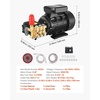 image:imageVEVOR Electric Pressure Washer Pump Kit 1950 PSI 32 GPM Triplex Power Washer Pump with 5 HP Motor 240 V Adjustable Water Pressure for Washing Cars Gardens Exterior Walls Machinery Equipment