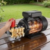 image:imageVEVOR Electric Pressure Washer Pump Kit 1950 PSI 32 GPM Triplex Power Washer Pump with 5 HP Motor 240 V Includes Wall Mount Bracket Spray Gun Wand Hose 5 Nozzles for Washing Cars Gardens