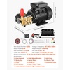 image:imageVEVOR Electric Pressure Washer Pump Kit 1950 PSI 32 GPM Triplex Power Washer Pump with 5 HP Motor 240 V Includes Wall Mount Bracket Spray Gun Wand Hose 5 Nozzles for Washing Cars Gardens