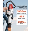 image:imageVEVOR Electric T Post Driver 2200W Handheld Powerful Post Pounder with 217 in55mm 276 in70mm Sleeves for Fence Metal Fencing Farm Garden Construction Landscaping Projects