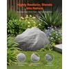 image:imageVEVOR Faux Rock Cover Outdoor Fake Rock Well Pump Cover Realistic Natural Texture Lightweight amp WeatherResistant Polyresin Artificial Boulder for Landscaping Garden Yard Dcor Brown Small SizeIrregular ovalMediumdark grey