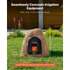 image:imageVEVOR Faux Rock Cover Outdoor Fake Rock Well Pump Cover Realistic Natural Texture Lightweight amp WeatherResistant Polyresin Artificial Boulder for Landscaping Garden Yard Dcor Brown Small SizeIrregular conesmall sizesandy yellow