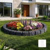 image:imageVEVOR Faux Stone Landscape Edging No Dig Garden Edging Border Flexible Blocks for Lawn Edging Flower Beds Driveway Yards with 12 Spikes 4 Pack 24 Bricks 16FT Kit 465 Lx 37 W x 22 H GreyCharcoal Black