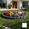 image:imageVEVOR Faux Stone Landscape Edging No Dig Garden Edging Border Flexible Blocks for Lawn Edging Flower Beds Driveway Yards with 12 Spikes 4 Pack 24 Bricks 16FT Kit 465 Lx 37 W x 22 H GreyCharcoal Black