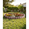 image:imageVEVOR Faux Stone Landscape Edging No Dig Garden Edging Border Flexible Blocks for Lawn Edging Flower Beds Driveway Yards with 12 Spikes 4 Pack 24 Bricks 16FT Kit 465 Lx 37 W x 22 H GreyBrown