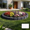 image:imageVEVOR Faux Stone Landscape Edging No Dig Garden Edging Border Flexible Blocks for Lawn Edging Flower Beds Driveway Yards with 12 Spikes 4 Pack 24 Bricks 16FT Kit 465 Lx 37 W x 22 H GreyCharcoal Black