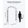 image:imageVEVOR Garden Arbor 945 H x 985 W x 158 D in Metal Archway Sturdy Outdoor Trellis Arch with Stakes Easy to Assemble Pergola Arbor for Plant Climbing Yard Lawn Wedding Party DecorationBlack