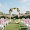 image:imageVEVOR Garden Arbor 945 H x 985 W x 158 D in Metal Archway Sturdy Outdoor Trellis Arch with Stakes Easy to Assemble Pergola Arbor for Plant Climbing Yard Lawn Wedding Party DecorationBlack