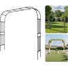 image:imageVEVOR Garden Arbor 945 H x 985 W x 158 D in Metal Archway Sturdy Outdoor Trellis Arch with Stakes Easy to Assemble Pergola Arbor for Plant Climbing Yard Lawn Wedding Party DecorationBlack
