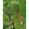image:imageVEVOR Garden Fork 5Tine Gardening Pitchfork with Metal Handle 41 in Heavy Duty Digging Fork with Y Grip Forged Steel Spading Fork for Hay Potato Composting Transplanting Aeration4Tine