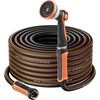 image:imageVEVOR Garden Hose 75 ft 58 Heavy Duty 4Layer Rubber Water Hose 150PSI Working amp 600PSI Burst Flexible amp Nonkink Outdoor Waterhose with 34 Fitting Lightweight Hoses for Gardening Cleaning200 ft with 10Pattern Nozzle