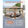 image:imageVEVOR Gazebo Netting Replacement Fit Most 10 x 10 x 65 FT Gazebo Curtain Outdoor Garden Net 4Panel Sidewall Mesh Net Patio Midge Netting with Double Zipper Canopy Screen Netting OnlyKhaki