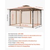 image:imageVEVOR Gazebo Netting Replacement Fit Most 10 x 10 x 65 FT Gazebo Curtain Outdoor Garden Net 4Panel Sidewall Mesh Net Patio Midge Netting with Double Zipper Canopy Screen Netting OnlyKhaki