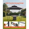 image:imageVEVOR Grill Gazebo 8 x 5 ft Outdoor BBQ Gazebo with DoubleTiered Roof PowderCoated Steel Patio Grill Shelter with 2 Side Shelves amp 8 Hooks Grilling Canopy for Patio Backyard Garden Picnic8 x 5 ft