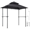 image:imageVEVOR Grill Gazebo 8 x 5 ft Outdoor BBQ Gazebo with DoubleTiered Roof PowderCoated Steel Patio Grill Shelter with 2 Side Shelves amp 8 Hooks Grilling Canopy for Patio Backyard Garden Picnic8 x 5 ft