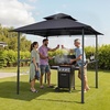 image:imageVEVOR Grill Gazebo 8 x 5 ft Outdoor BBQ Gazebo with DoubleTiered Roof PowderCoated Steel Patio Grill Shelter with 2 Side Shelves amp 8 Hooks Grilling Canopy for Patio Backyard Garden Picnic8 x 5 ft