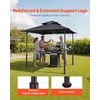 image:imageVEVOR Grill Gazebo 8 x 5 ft Outdoor BBQ Gazebo with DoubleTiered Roof PowderCoated Steel Patio Grill Shelter with 2 Side Shelves amp 8 Hooks Grilling Canopy for Patio Backyard Garden Picnic8 x 5 ft