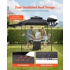 image:imageVEVOR Grill Gazebo 8 x 5 ft Outdoor BBQ Gazebo with DoubleTiered Roof PowderCoated Steel Patio Grill Shelter with 2 Side Shelves amp 8 Hooks Grilling Canopy for Patio Backyard Garden Picnic8 x 5 ft