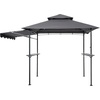 image:imageVEVOR Grill Gazebo 8 x 5 ft Outdoor BBQ Gazebo with DoubleTiered Roof PowderCoated Steel Patio Grill Shelter with 2 Side Shelves amp 8 Hooks Grilling Canopy for Patio Backyard Garden Picnic8 x 5 ft