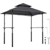 image:imageVEVOR Grill Gazebo 8 x 5 ft Outdoor BBQ Gazebo with DoubleTiered Roof PowderCoated Steel Patio Grill Shelter with 2 Side Shelves amp 8 Hooks Grilling Canopy for Patio Backyard Garden Picnic8 x 5 ft