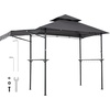 image:imageVEVOR Grill Gazebo 8 x 5 ft Outdoor BBQ Gazebo with DoubleTiered Roof PowderCoated Steel Patio Grill Shelter with 2 Side Shelves amp 8 Hooks Grilling Canopy for Patio Backyard Garden Picnic8 x 5 ft