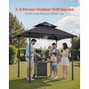 image:imageVEVOR Grill Gazebo 8 x 5 ft Outdoor BBQ Gazebo with DoubleTiered Roof PowderCoated Steel Patio Grill Shelter with 2 Side Shelves amp 8 Hooks Grilling Canopy for Patio Backyard Garden Picnic8 x 5 ft