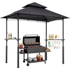 image:imageVEVOR Grill Gazebo 8 x 5 ft Outdoor BBQ Gazebo with DoubleTiered Roof PowderCoated Steel Patio Grill Shelter with 2 Side Shelves amp 8 Hooks Grilling Canopy for Patio Backyard Garden Picnic8 x 5 ft