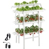 image:imageVEVOR Hydroponics Growing System Kit 3Tier 90 Sites UPVC Pipe Hydroponic Grow Kit with Timed Irrigation Sun amp Light Blocking Pipes Indoor Home Garden Vegetable Planting Grow Kits for Fruit HerbBlack  White  Premium Version