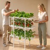 image:imageVEVOR Hydroponics Growing System Kit 3Tier 90 Sites UPVC Pipe Hydroponic Grow Kit with Timed Irrigation Sun amp Light Blocking Pipes Indoor Home Garden Vegetable Planting Grow Kits for Fruit HerbWhite  Standard Version