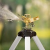 image:imageVEVOR Impact Sprinkler on Tripod Base Heavy Duty Tripod Sprinklers with Brass Head amp 34 Connector 360 Degree Large Area Coverage Irrigation Sprinkler Adjustable Heights for Yard Green1PC