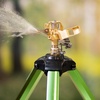image:imageVEVOR Impact Sprinkler on Tripod Base Heavy Duty Tripod Sprinklers with Brass Head amp 34 Connector 360 Degree Large Area Coverage Irrigation Sprinkler Adjustable Heights for Yard Green1PC
