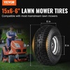 image:imageVEVOR Lawn Mower Tires with Rim 15x6006 Tubeless Lawn Tractor Tires 2Pack Tire and Wheel Assembly STurf Pneumatic Tires 3 Offset Hub 34 Bushing Size 16 PCS for Riding Mower Lawn TractorTube with Rim Centered Hub