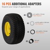 image:imageVEVOR Lawn Mower Tires with Rim 15x6006 Tubeless Lawn Tractor Tires 2Pack Tire and Wheel Assembly STurf Pneumatic Tires 3 Offset Hub 34 Bushing Size 16 PCS for Riding Mower Lawn TractorTubeless with Rim Offset Hub