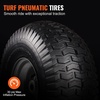 image:imageVEVOR Lawn Mower Tires with Rim 15x6006 Tubeless Lawn Tractor Tires 2Pack Tire and Wheel Assembly STurf Pneumatic Tires 3 Offset Hub 34 Bushing Size 16 PCS for Riding Mower Lawn TractorTube with Rim Centered Hub