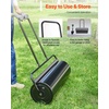 image:imageVEVOR Lawn Roller 13 Gallon Large Capacity SandWater Filled Heavy Duty Steel Material with EasyTurn Plug and UShaped Ergonomic Handle for Convenient Push and Pull for Garden Farm Park Black17gal