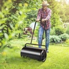 image:imageVEVOR Lawn Roller 13 Gallon Large Capacity SandWater Filled Heavy Duty Steel Material with EasyTurn Plug and UShaped Ergonomic Handle for Convenient Push and Pull for Garden Farm Park Black13gal