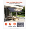 image:imageVEVOR Manual Retractable Awning 118 Outdoor Retractable Patio Awning Sunshade Shelter Height Adjustable Patio Door Window Canopy with Manual Crank Handle for Backyard Garden Balcony Dark GrayDark Gray