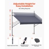 image:imageVEVOR Manual Retractable Awning 118 Outdoor Retractable Patio Awning Sunshade Shelter Height Adjustable Patio Door Window Canopy with Manual Crank Handle for Backyard Garden Balcony Dark GrayDark Gray