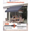 image:imageVEVOR Manual Retractable Awning 118 Outdoor Retractable Patio Awning Sunshade Shelter Height Adjustable Patio Door Window Canopy with Manual Crank Handle for Backyard Garden Balcony Dark GrayDark Gray