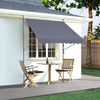 image:imageVEVOR Manual Retractable Awning 118 Outdoor Retractable Patio Awning Sunshade Shelter Height Adjustable Patio Door Window Canopy with Manual Crank Handle for Backyard Garden Balcony Dark GrayDark Gray