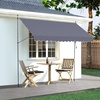 image:imageVEVOR Manual Retractable Awning 118 Outdoor Retractable Patio Awning Sunshade Shelter Height Adjustable Patio Door Window Canopy with Manual Crank Handle for Backyard Garden Balcony Dark GrayDark Gray