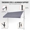 image:imageVEVOR Manual Retractable Awning 118 Outdoor Retractable Patio Awning Sunshade Shelter Height Adjustable Patio Door Window Canopy with Manual Crank Handle for Backyard Garden Balcony Dark GrayDark Gray